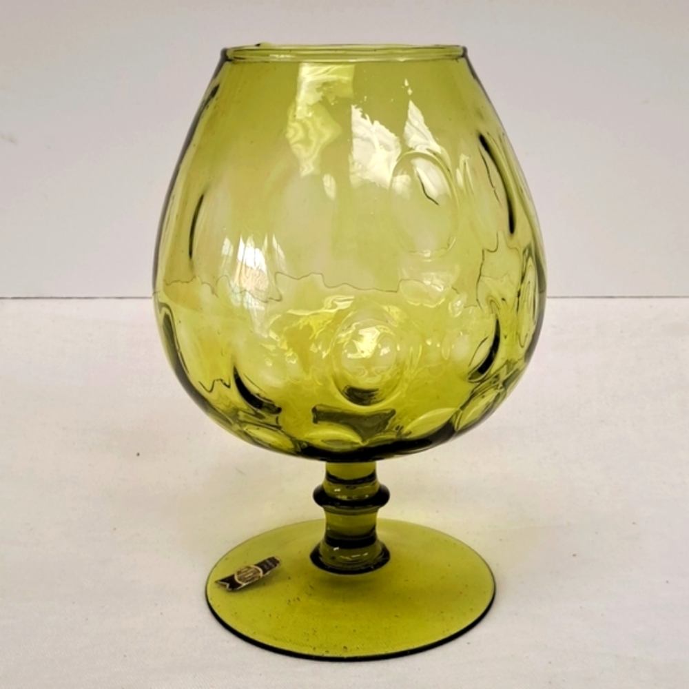 Vintage made in Italy for  “GIFTCRAFT “ Empoli Glass OVERSIZED Brandy snif…